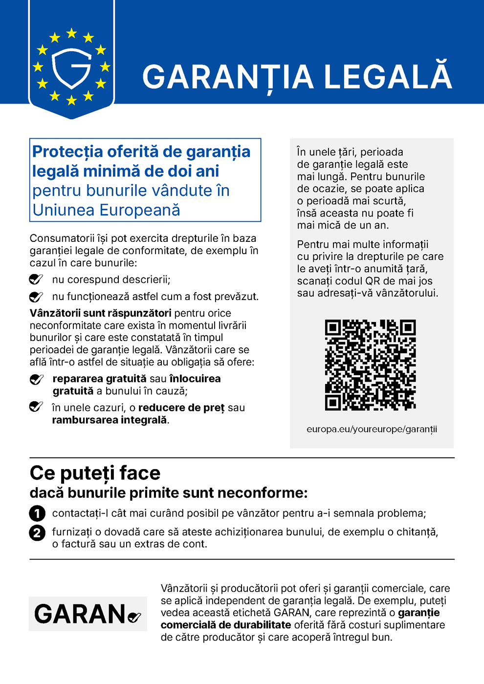 Notificare Garantie Legala